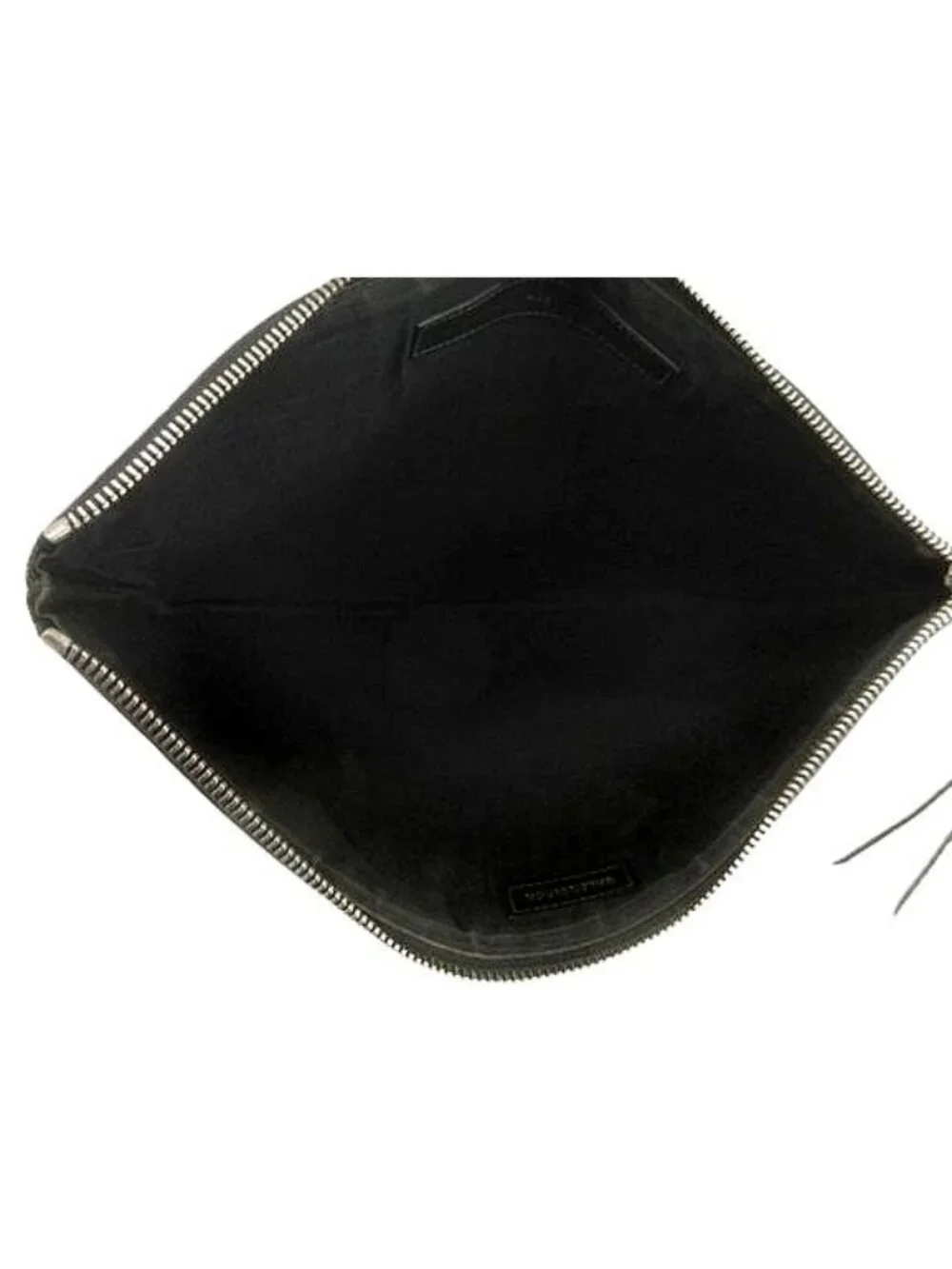 Balenciaga Logo Print Clutch Leather Black Handbag Purse